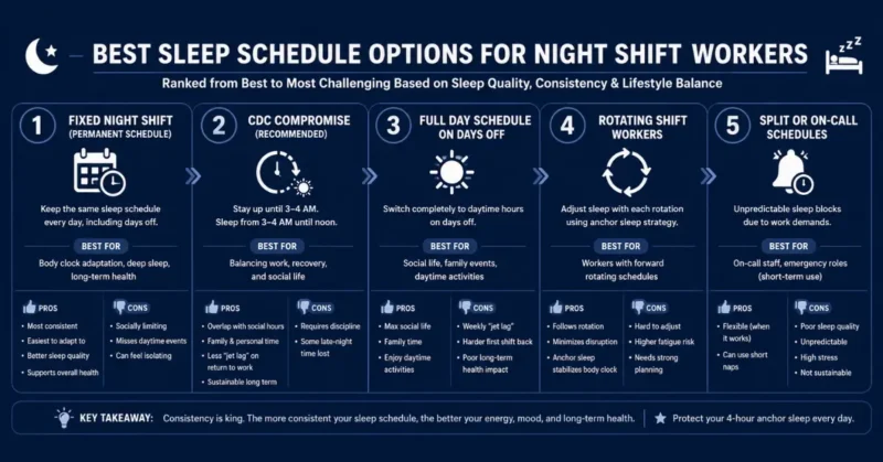 best sleep schedule options for night shift workers