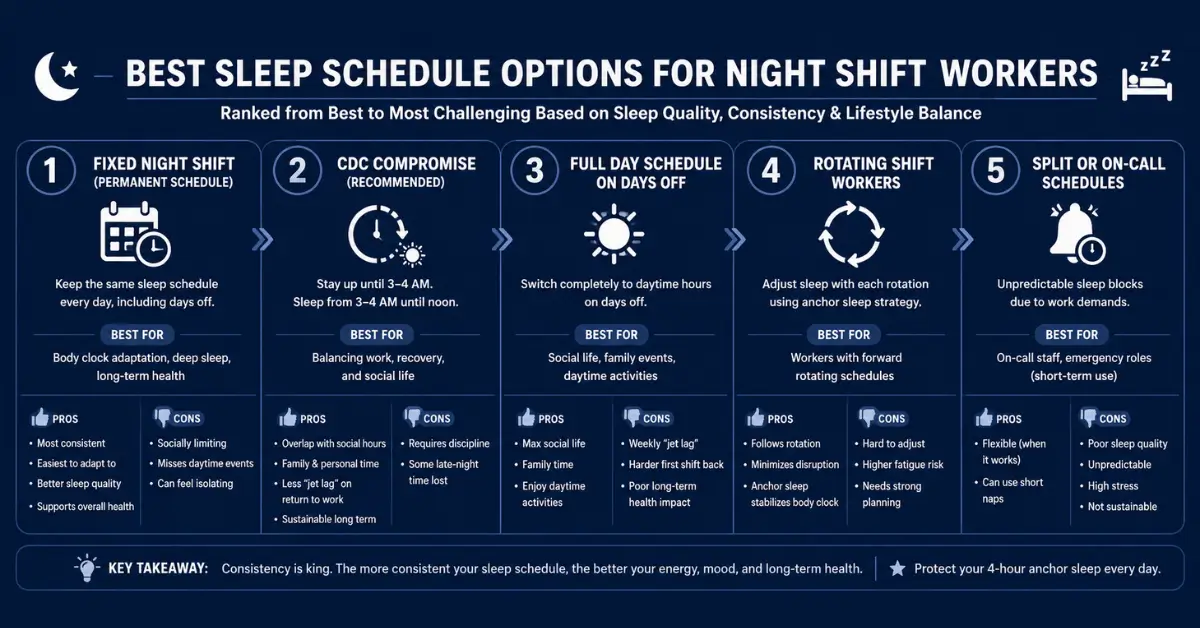 best sleep schedule options for night shift workers
