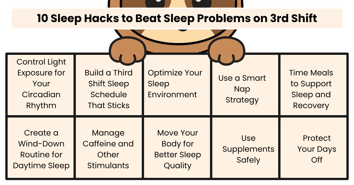 Sleep Hacks to Beat Sleep Problems on 3rd Shift