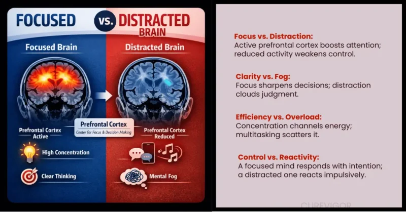 focused vs. distracted brain scans