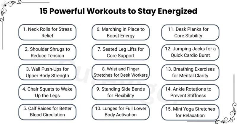15 quick Exercises for Night Shifts