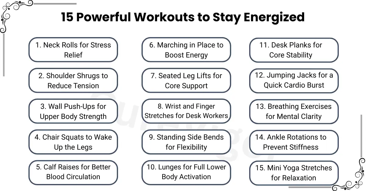 15 quick Exercises for Night Shifts