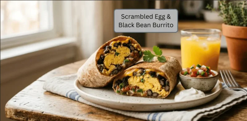 Scrambled Egg & Black Bean Burrito