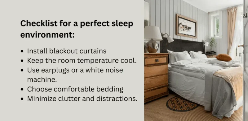 Checklist for sleep environment