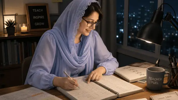 About a teacher who worked late nights